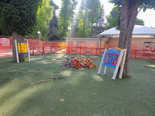 Il cantiere per la riqualificazione dell’area giochi del Parco della Rotonda Il cantiere per la riqualificazione dell’area giochi del Parco della Rotonda