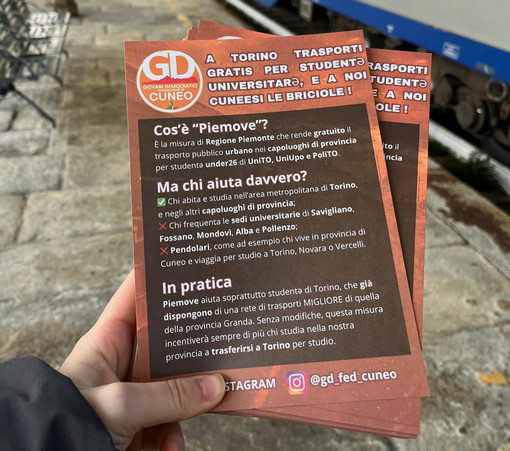 &quot;Piemove penalizza la provincia&quot;: i Giovani Democratici lanciano la raccolta firme