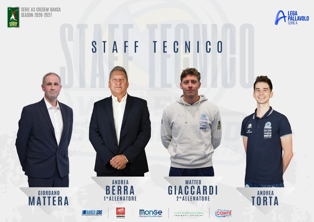 VOLLEY A3 M / Conferme e novità nello staff tecnico del Savigliano Monge-Gerbaudo VOLLEY A3 M / Conferme e novità nello staff tecnico del Savigliano Monge-Gerbaudo