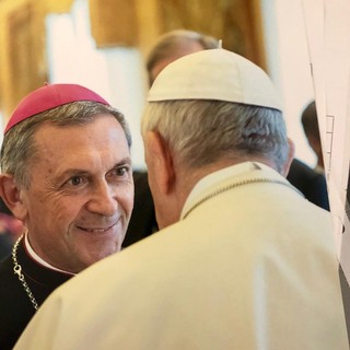 Il vescovo di Mondovì Egidio Miragoli con Papa Francesco