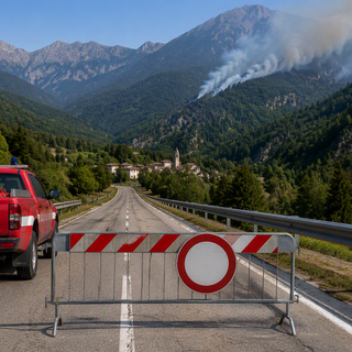 Incendio sul Monte Piastra, chiusa la provinciale 336 tra San Lorenzo di Valdieri e Desertetto