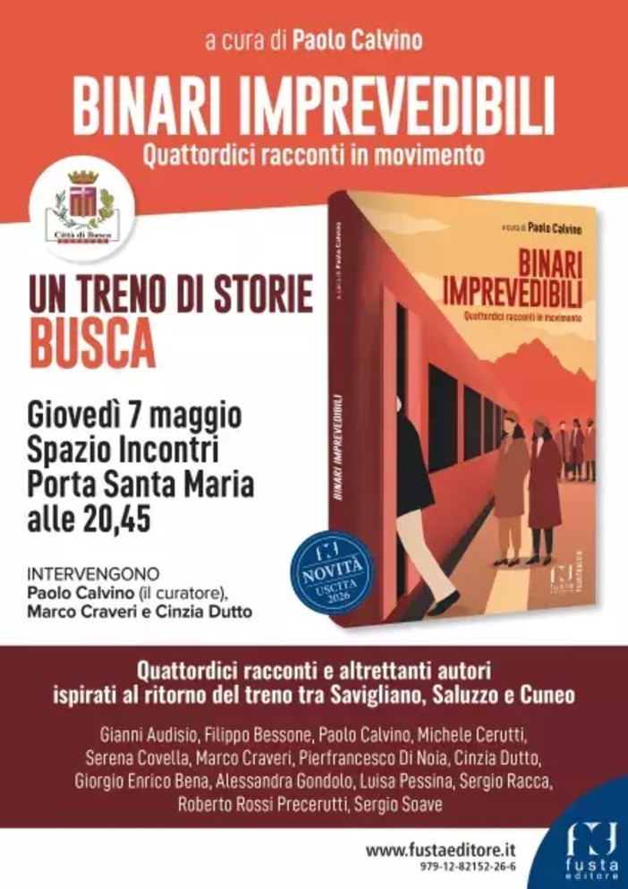 “Binari imprevedibili”, la presentazione a Busca giovedì 7 maggio “Binari imprevedibili”, la presentazione a Busca giovedì 7 maggio
