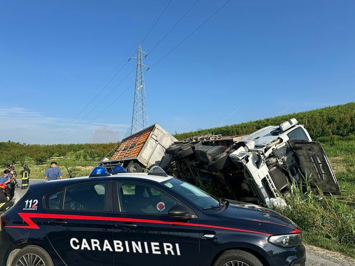 Autoarticolato carico di polli finisce fuori strada sulla provinciale tra Magliano Alfieri e Priocca Autoarticolato carico di polli finisce fuori strada sulla provinciale tra Magliano Alfieri e Priocca
