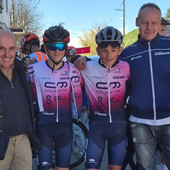 Da sinistra: il presidente della Vigor Claudio Mattio, Jacopo Altare, Davide Avidano e il direttore sportivo Michele Ancona Da sinistra: il presidente della Vigor Claudio Mattio, Jacopo Altare, Davide Avidano e il direttore sportivo Michele Ancona