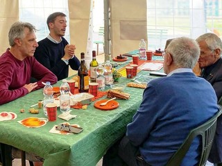 Alcuni momenti della festa all'RSA Giovanni XXIII di Genola