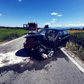 Una delle vetture coinvolte nell'incidente