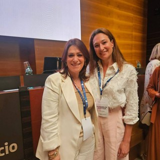 Chiara Paglieri insieme alla neo presidente di Terziario Donna Confcommercio Luciana Di Bisceglie