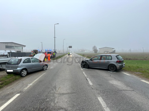 Le auto coinvolte nell'incidente avvenuto sulla Sp 48 a Bra