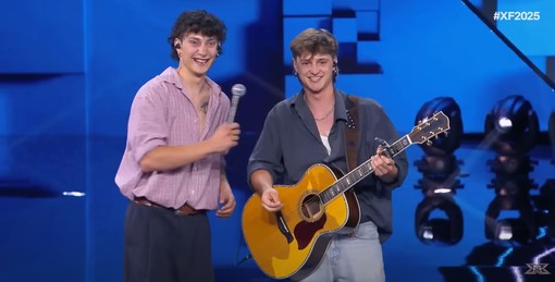 Un'immagine dei due musicisti estrapolata dalla puntata XFactor di Sky