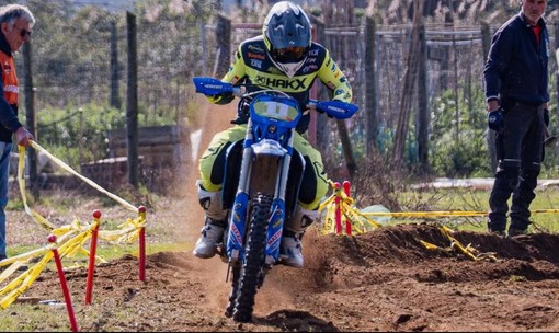 Boano in azione in sella alla sua moto