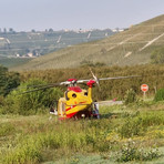 L'elisoccorso intervenuto in località Gallo di Grinzane Cavour