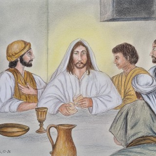 “Gesù Eucaristia”, disegno dell’artista Pinuccia Sardo