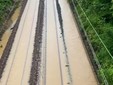Un tratto della ferrovia tra Mondovi e Fossano allagato