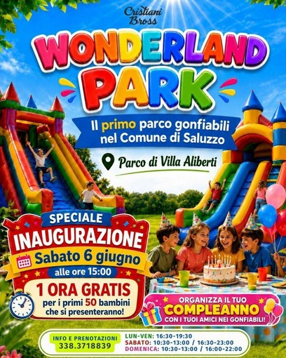 Wonderland Park arriva a Saluzzo: gonfiabili, divertimento e feste di compleanno per un'estate tutta da vivere