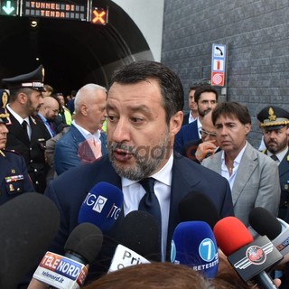 Matteo Salvini all'apertura del tunnel di Tenda, nel giugno scorso