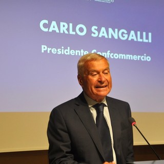 Carlo Sangalli, presidente nazionale Ascom Confcommercio, intervenuto all'assemblea annuale Aca
