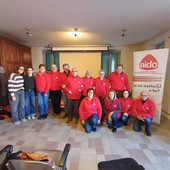 Il direttivo del gruppo Aido Bagnolo Piemonte, Barge e Valle Po con il presidente Bruno Vottero e il presidente provinciale Enrico Giraudo