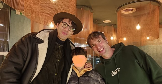 Amajou Abderrahmane con Matteo Battocchio dopo la partita