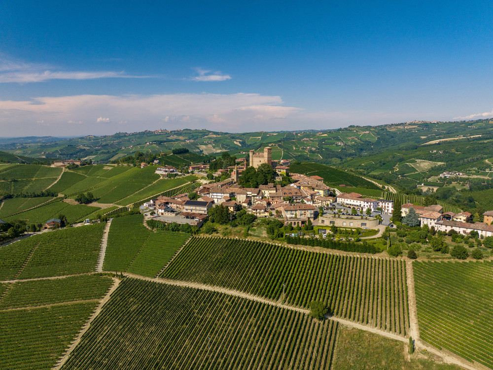 Una veduta di Serralunga d'Alba coi suoi vigneti (foto Lavezzo Studios, archivi Paesaggi Vitivinicoli Unesco) Una veduta di Serralunga d'Alba coi suoi vigneti (foto Lavezzo Studios, archivi Paesaggi Vitivinicoli Unesco)