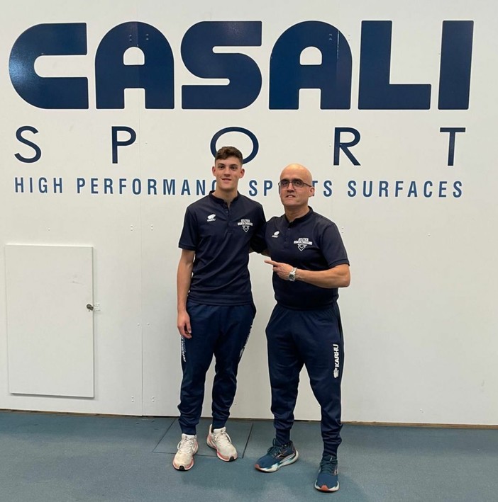 Luca Coppola con il tecnico Griseri