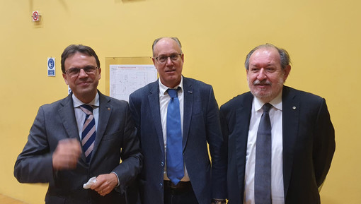 L’assessore regionale Andrea Tronzano e i presidenti Diego Pasero (Astra Cuneo), Guido Nicolini (Confetra nazionale)