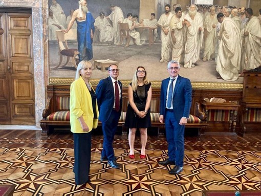 Il sindaco Bo a Palazzo Madama col consigliere regionale albese Ivano Martinetti e le senatrici Felicia Gaudiano e Susy Matrisciano