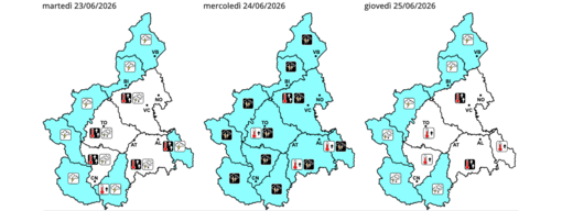 Allerta gialla sul Piemonte: domani previsti temporali anche di forte intensità Allerta gialla sul Piemonte: domani previsti temporali anche di forte intensità