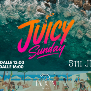 Al Boca Beach arriva "JUICY SUNDAY": il nuovo appuntamento tra pranzo, spettacolo e beach party Al Boca Beach arriva "JUICY SUNDAY": il nuovo appuntamento tra pranzo, spettacolo e beach party