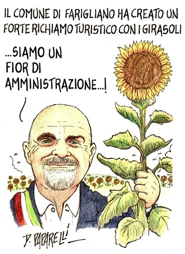 I Girasoli di Farigliano nella vignetta di Danilo Paparelli