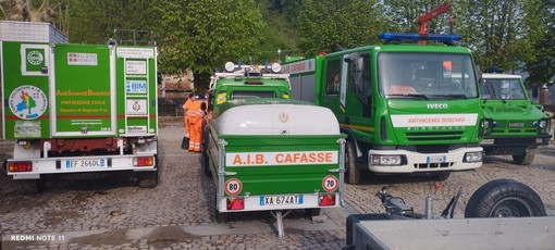 Pasquetta con il badile e le idrovore per gli AIB delle Valli Po, Bronda e Infernotto