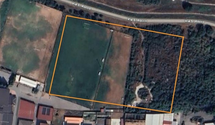 Nell'immagine elaborata dagli stessi consiglieri l'inserimento indicativo dell'area del nuovo campo da rugby, all'interno del complesso "Coppino" Nell'immagine elaborata dagli stessi consiglieri l'inserimento indicativo dell'area del nuovo campo da rugby, all'interno del complesso "Coppino"