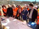 Un'immagine del marzo scorso: la visita del ministro Morelli al cantiere per il completamento dell'A33
