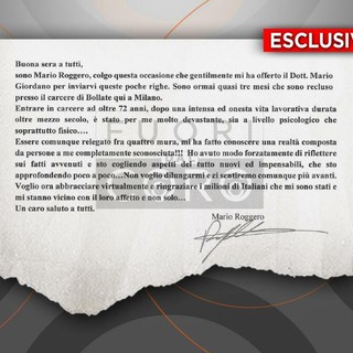 Mario Roggero scrive a "Fuori dal Coro": "Entrare in carcere a 72 anni è stato devastante"