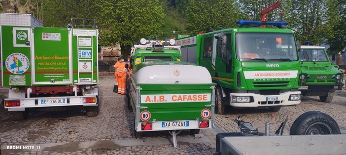Pasquetta con il badile e le idrovore per gli AIB delle Valli Po, Bronda e Infernotto