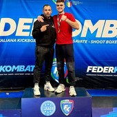 Andrea Alladio con l'allenatore Simone Concu