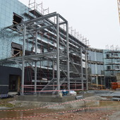 Il cantiere del polo scolastico in una foto dello scorso marzo Il cantiere del polo scolastico in una foto dello scorso marzo