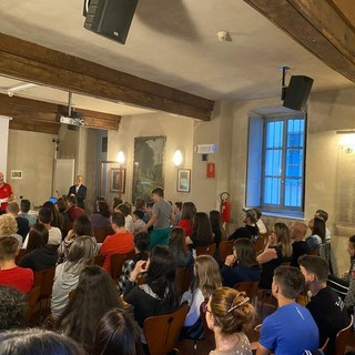 Bruno Vottero, presidente gruppo intercomunale Aido di Bagnolo Piemonte, Barge e Valle Po, durante un incontro sulla donazione di organi e tessuti