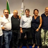 Pietro Blengini, al centro nella foto, alla sua prima designazione, nel 2018 Pietro Blengini, al centro nella foto, alla sua prima designazione, nel 2018