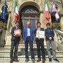 La delegazione giapponese con il sindaco Fogliato La delegazione giapponese con il sindaco Fogliato