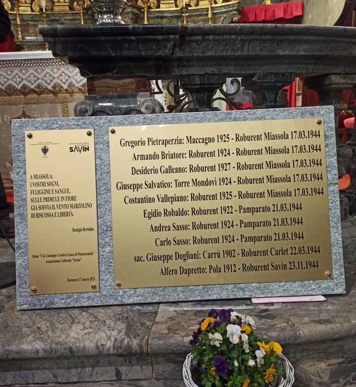 Roburent ha commemorato l'eccidio di Miassola