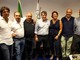 Pietro Blengini, al centro nella foto, alla sua prima designazione, nel 2018