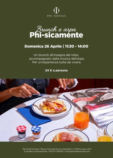 Brunch raffinato con arpa dal vivo al Phi Hotel Principe di Cuneo