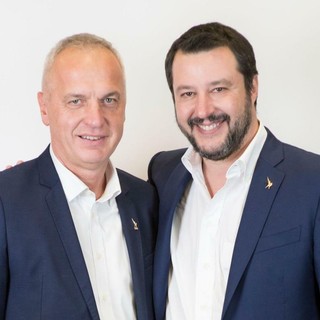 Giorgio Maria Bergesio con Matteo Salvini
