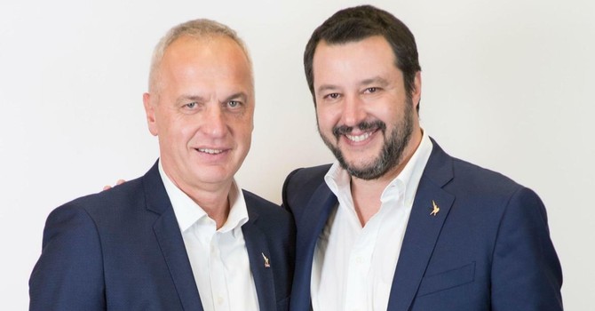 Giorgio Maria Bergesio con Matteo Salvini