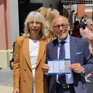 I candidati Fdi alle Europee per la Liguria Stefano Balleari e Antonella Tosi