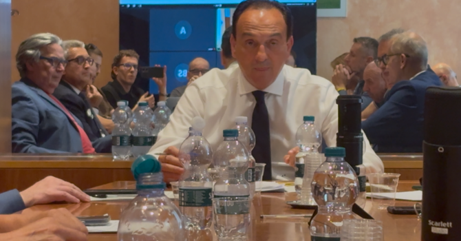 Il presidente della Regione Alberto Cirio durante la conferenza stampa
