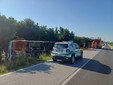 Il mezzo finito fuori strada Il mezzo finito fuori strada