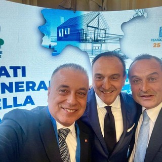 Enrico Costa, primo da destra, con il presidente della Regione Alberto Cirio e il consigliere regionale Franco Graglia