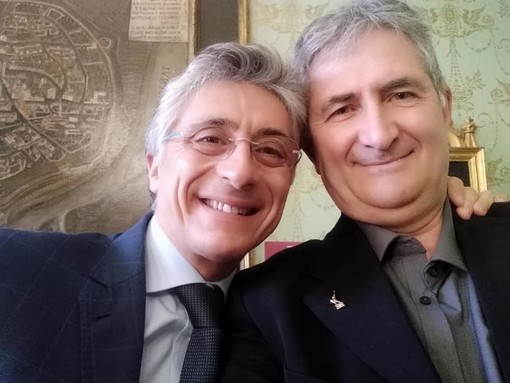 Marco Marcarino col sindaco Carlo Bo