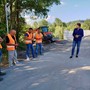 Il sopralluogo sul ponte della SP 12